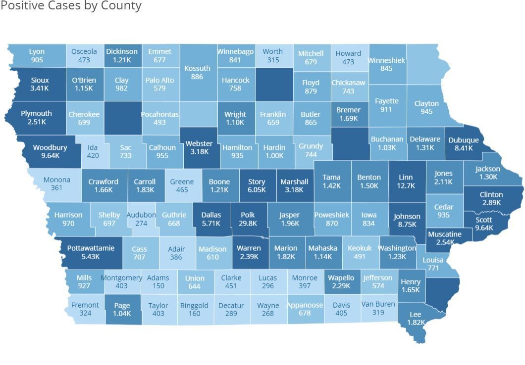 Cerro Gordo County COVID map
